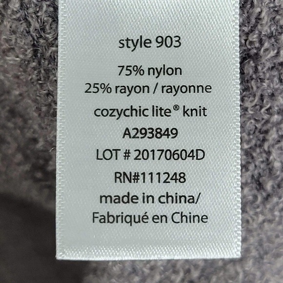 Barefoot Dreams Cozy Chic Lite Relaxed Gray # 903 Medium Cardigan Sweater - Picture 7 of 9